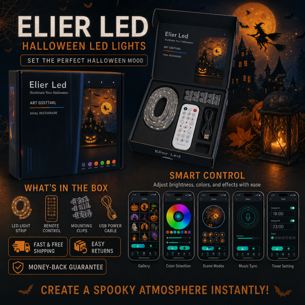 ELIER SpookyGlow — Smart LED Curtain Lights